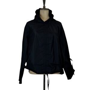 NWT Sassy Black Adjustable Parachute Jacket Top with Wired Collar Drawstring XXL